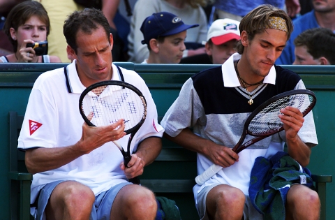  Guy FORGET & Nicolas ESCUDE - Roland Garros 1999 / © Charles DUTOT